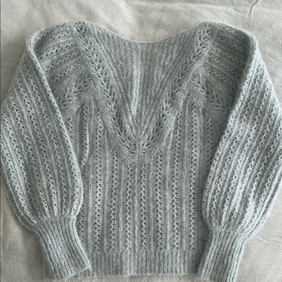 Sézane Women's Soft Knit Sweater in light green - Picture 3 of 4